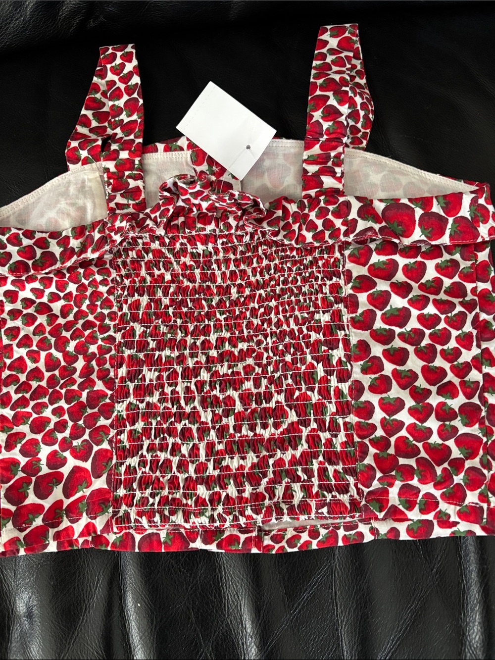 new w/ tag Crewcuts White Button-Up Shirt with Red & Green Strawberry Print - Picture 3 of 5
